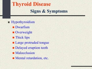 Diabetes, adrenal insufficiency, thyroid disease