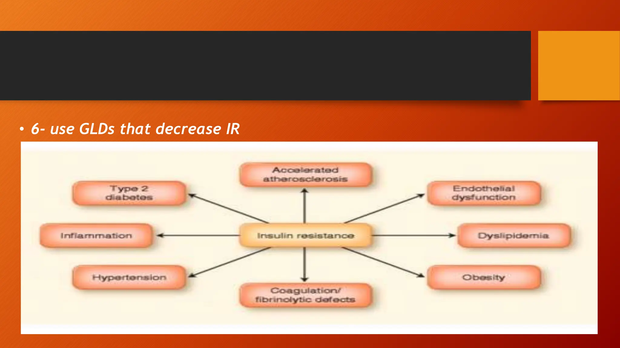 • 6- use GLDs that decrease IR