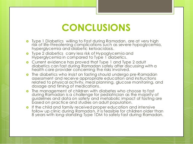 Diabetes and fasting