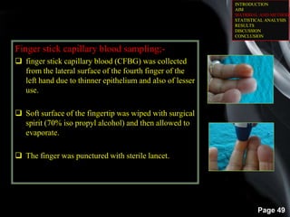 Fingertip Sampling Diabetes and periodontics | PPTX