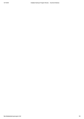 Diabetes destroyer program review