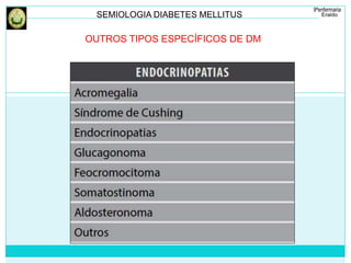 SEMIOLOGIA DIABETES MELLITUS 
OUTROS TIPOS ESPECÍFICOS DE DM 
 