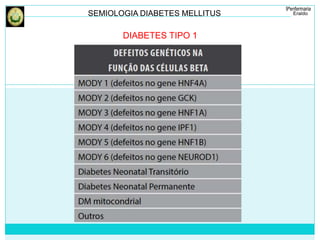 SEMIOLOGIA DIABETES MELLITUS 
DIABETES TIPO 1 
 