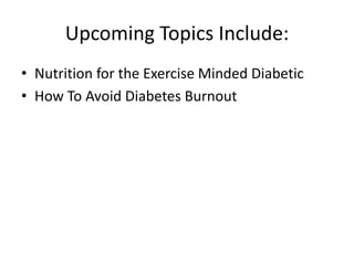 Importance of Exercise with Diabetes | PPTX