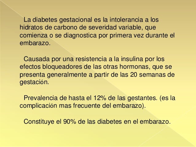 Diabetes gestacional Diabetes gestacional