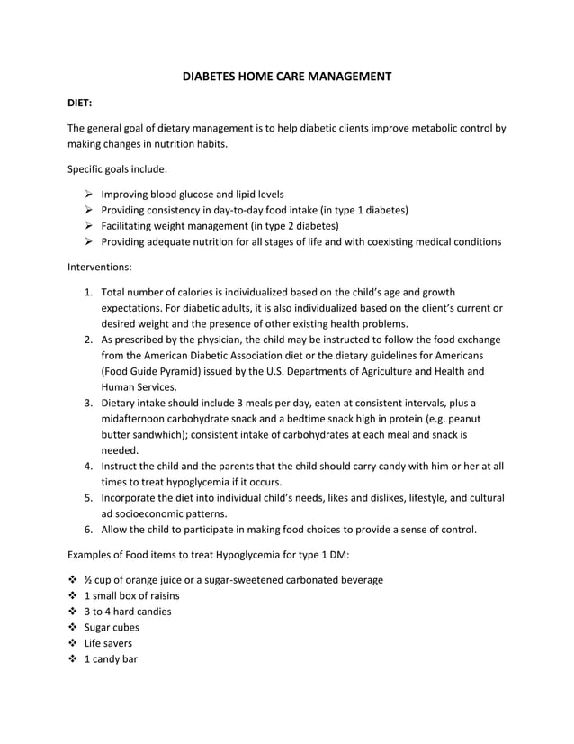 Diabetes Home Care Management PDF