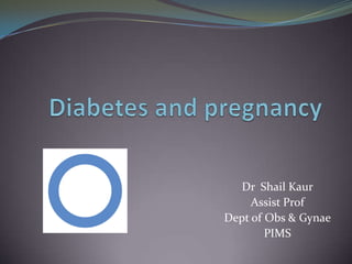 Dr Shail Kaur
Assist Prof
Dept of Obs & Gynae
PIMS

 