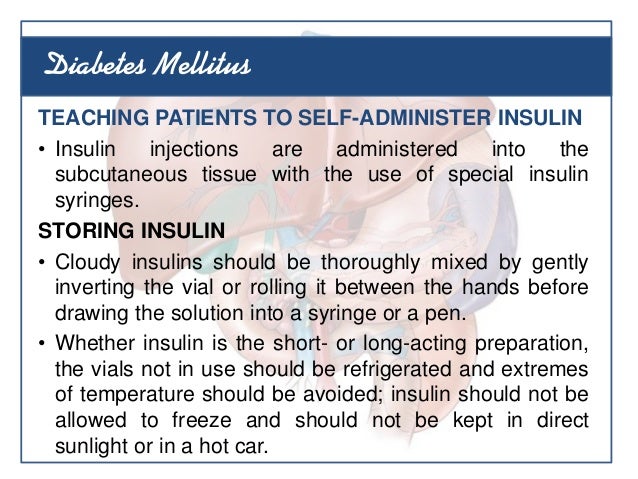Patient teaching insulin