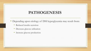 diabetesmelitus type 1 and 2 with pathogenesis | PPTX