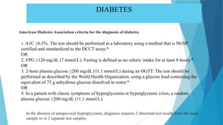 DIABETES MELLITUS CLINICAL FEATURES, CLASSIFICATION , SCREENING ...