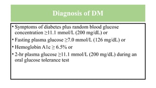 introduction to Diabetes Mellitus (definition, complication and ...