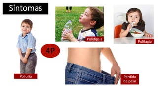 Síntomas
Poliuria
Polidipsia
Perdida
de peso
Polifagia
4P
 
