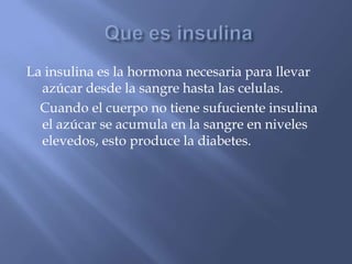 Diabetes mellitus tipo 2La diabetes mellitus tipo 1 esunaenfermedad de origenautoinmune. Se caracteriza por el exceso de glucosa (azúcar) en la sangre, ocurrecuando el pancreas, unaglandulasituadadebajo del estomago no produce suficienteinsulina.