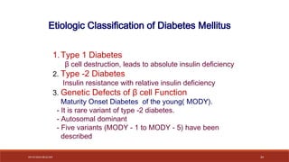 Diabetes Mellitus types, pathogenesis, diagnosis and complications..pptx