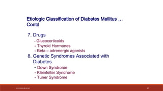 Diabetes Mellitus types, pathogenesis, diagnosis and complications..pptx