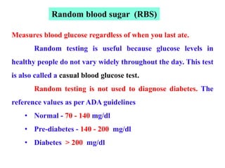 Diabetesnormal Rbs Diabetes mellitus class | PPTX