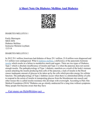 Diabetes Mellitus ( Dm ) | PDF