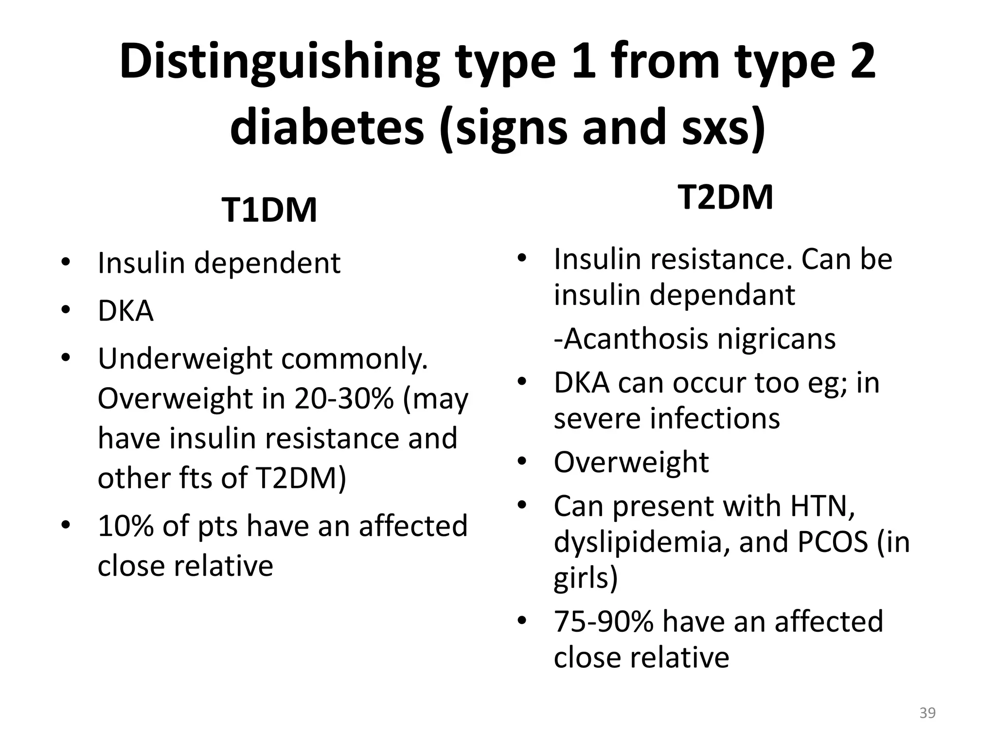 Diabetes mellitus in children; types, pathophysiology and diagnosis | PPTX