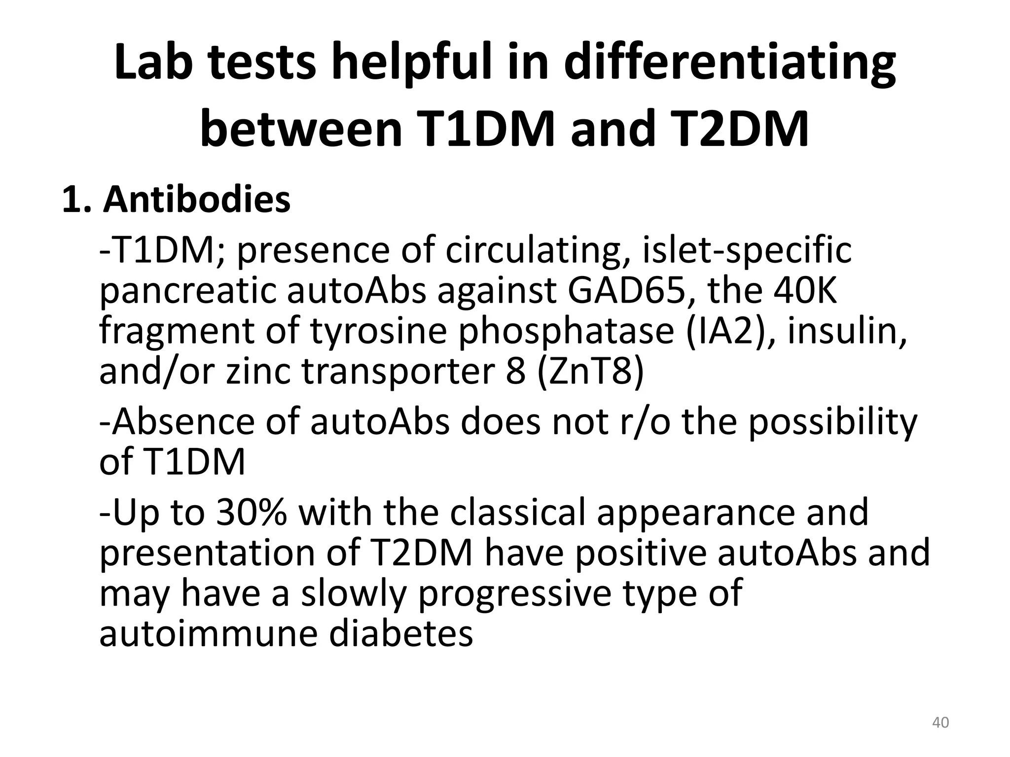 Diabetes mellitus in children; types, pathophysiology and diagnosis | PPTX