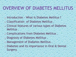 Diabetes Mellitus Oral Surgery Pptx