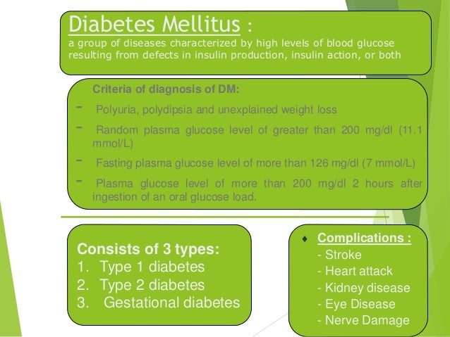 Diabetes Mellitus Overview And Treatments