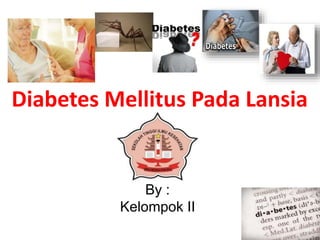 Diabetes Mellitus Pada Lansia
By :
Kelompok II
 