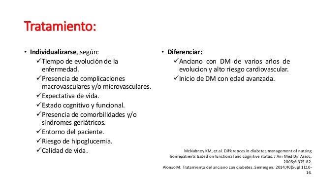 Diabetes mellitus tipo 2 en el paciente anciano institucionalizado