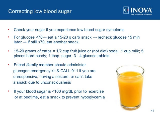 How do you treat low blood sugar?
