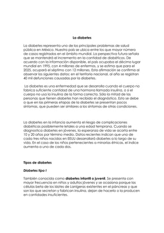 Diabetes, Paulina  Del Bosque