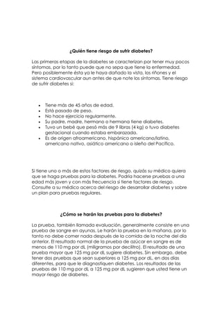 Diabetes, Paulina  Del Bosque