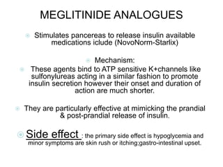 Meglitinides Examples Diabetes, classification, symptoms, treatment | PPT
