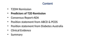 Diabetes Reversal and Remission an update in 2022 - Copy.pptx