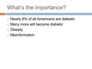 short speech on diabetes