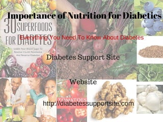 Diabetes support site importance of nutrition for diabetics ...