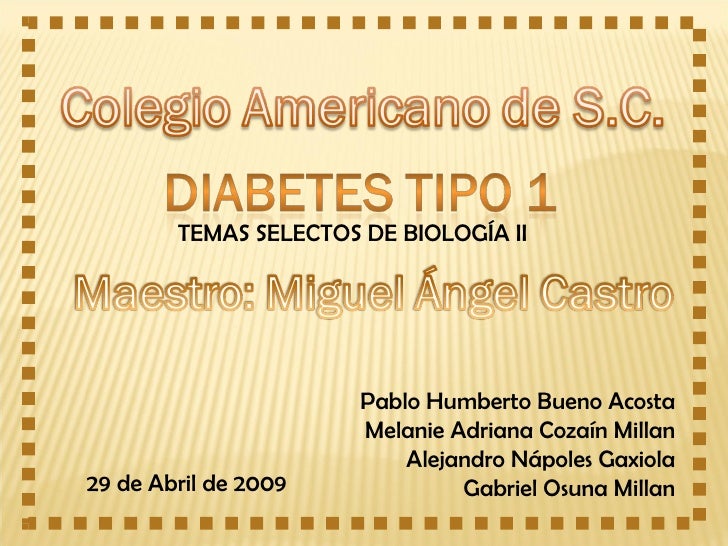 DIABETES TIPO I DIABETES TIPO I