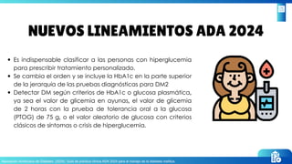 Diabetes tipo 2 expo guias ada 2024 apuntes y materal | PDF