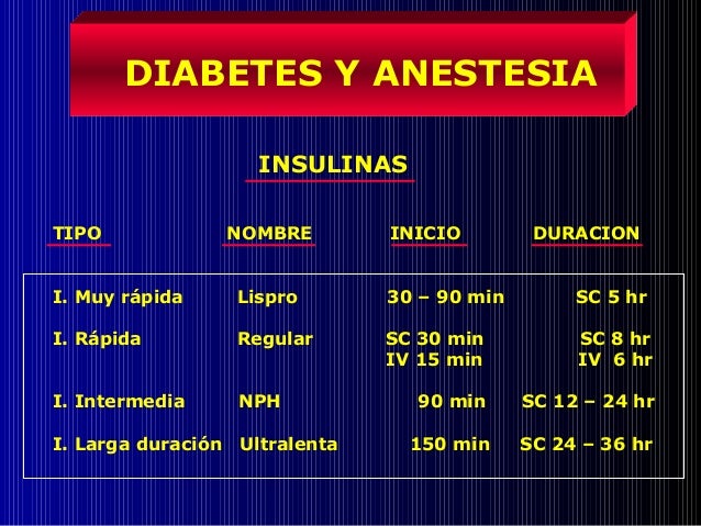Diabetes y anestesia Diabetes y anestesia