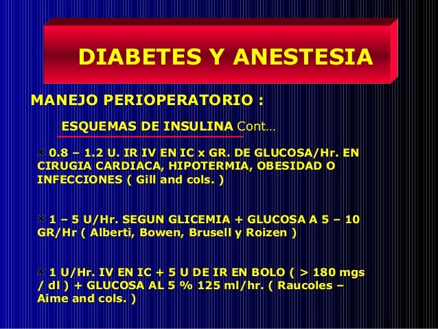 Diabetes y anestesia Diabetes y anestesia