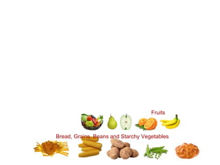 Bread, Grains, Beans and Starchy Vegetables  Fruits  