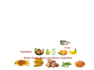 Bread, Grains, Beans and Starchy Vegetables  Fruits  Vegetables  