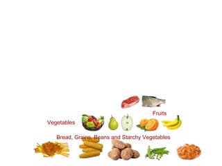 Bread, Grains, Beans and Starchy Vegetables  Fruits  Vegetables  
