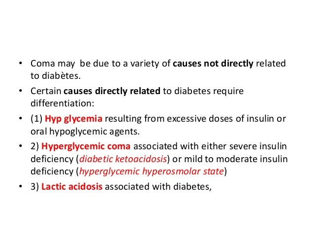 Coma diabetic Diabetic Shock:
