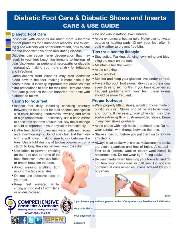 Diabetic foot care & Shoe Inserts PDF