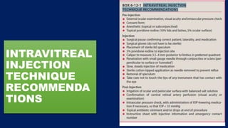 INTRAVITREAL
INJECTION
TECHNIQUE
RECOMMENDA
TIONS
 