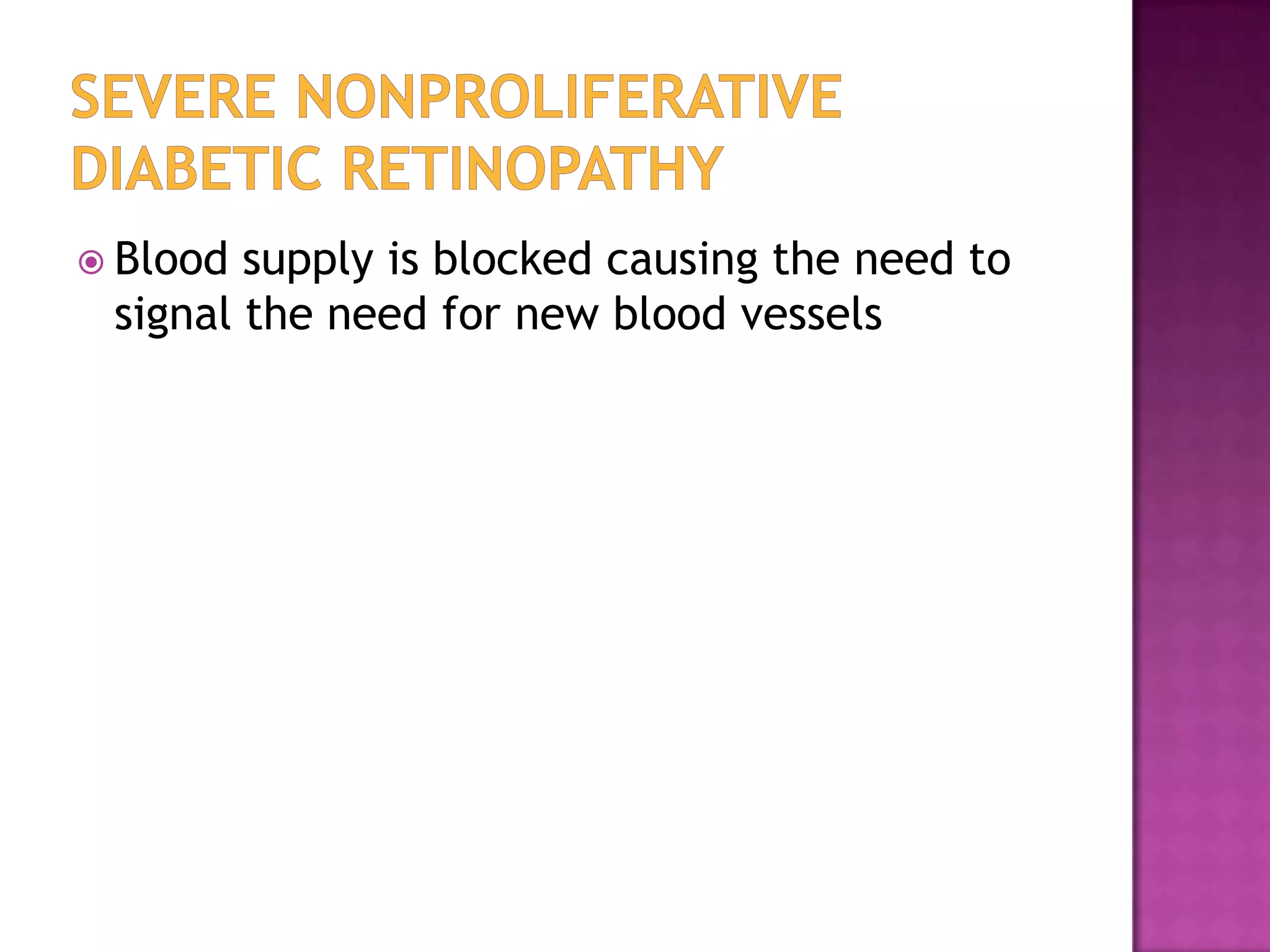  Blood

supply is blocked causing the need to
signal the need for new blood vessels

 