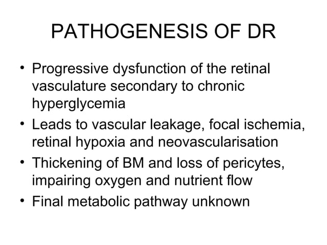 Diabetic retinopathy pathophysiology