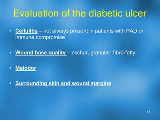 Venous UlcersVenous		- Lack of return of venous blood to the heart		- Fluid buildup / edema in the legs		- Skin necroses due to underlyling venous pressure 		and  buildup of waste products – produces an 		ulceration.		- Stasis dermatitis often noted in chronic cases		- Compression a key to treatment11