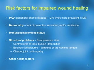 Demographics - USAIn the US Diabetes has reached epidemic proportionsOver 16 million people diagnosed with diabetes8 million estimated undiagnosed15% of all diabetics will have a foot ulcer at some 	point in their livesPAD risk 2-6 times greater in diabetics.6% of all diabetics undergo amputation75% of all diabetic amputations are preventableIncreased 5 year mortality rate (18 to 55%  higher in ischemic ulcers)4