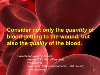 Cardiac disease and foot ulcersIncreased cardiac workload after partial foot or leg amputation – should not be quick to do this.Cardiovascular disease has been found to be increased by amputation alone in populations not controlled for diabetics.Modnay & Peles -21.9 % vs. 12.1% over a 21-year time period in lower extremity traumatic amputees in military veterans Question not answered well in literature: Is the increase in mortality from cardiac disease due to inactivity vs. the cardiac strain or some combination of factors?6