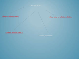 CLASSIFICACIÓ




Diabetis Mellitus tipus 1                                  Altres tipus de Diabetis Mellitus




     Diabetis Mellitus tipus 2
                                            Diabetis gestacional
 